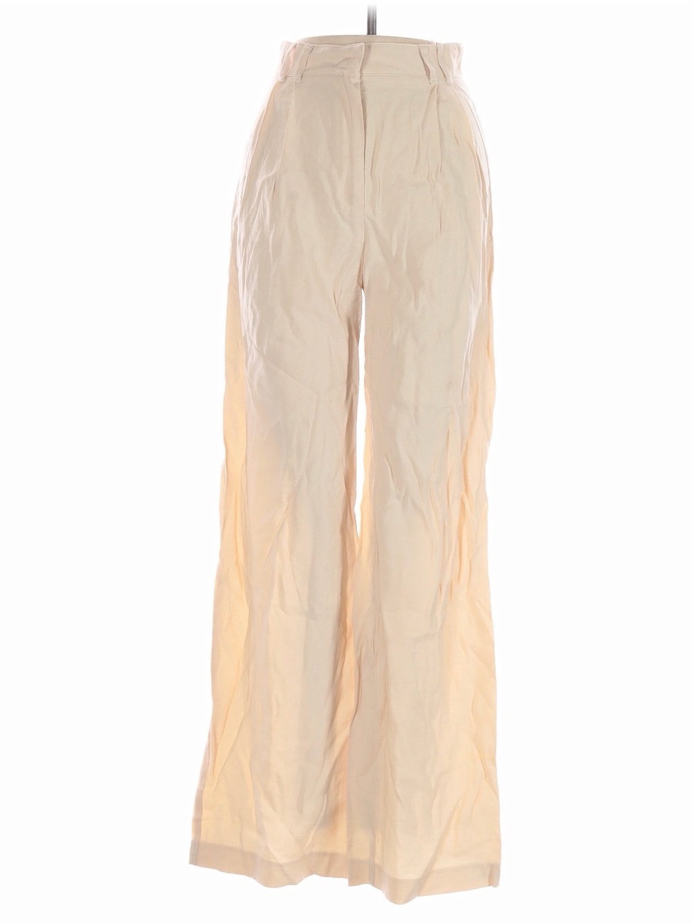 Mango Cream High-Waist Wide-Leg Trousers